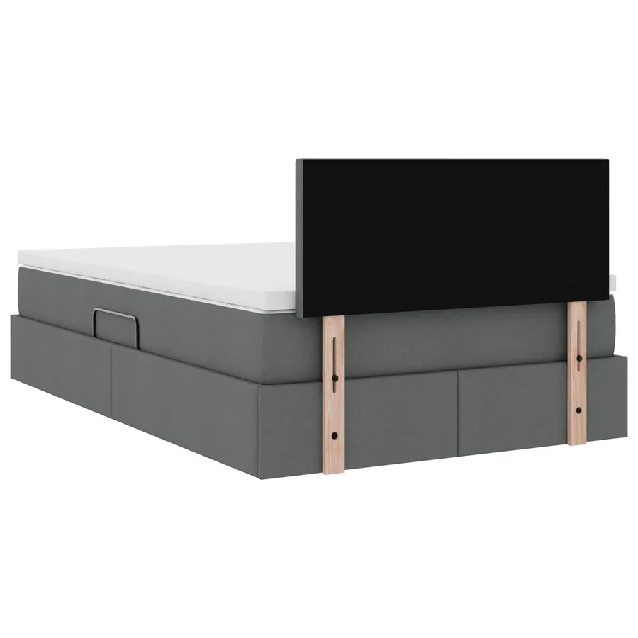 Lit de rangement LED avec matelas Gris foncé 120 x 190 cm Tissu - 12