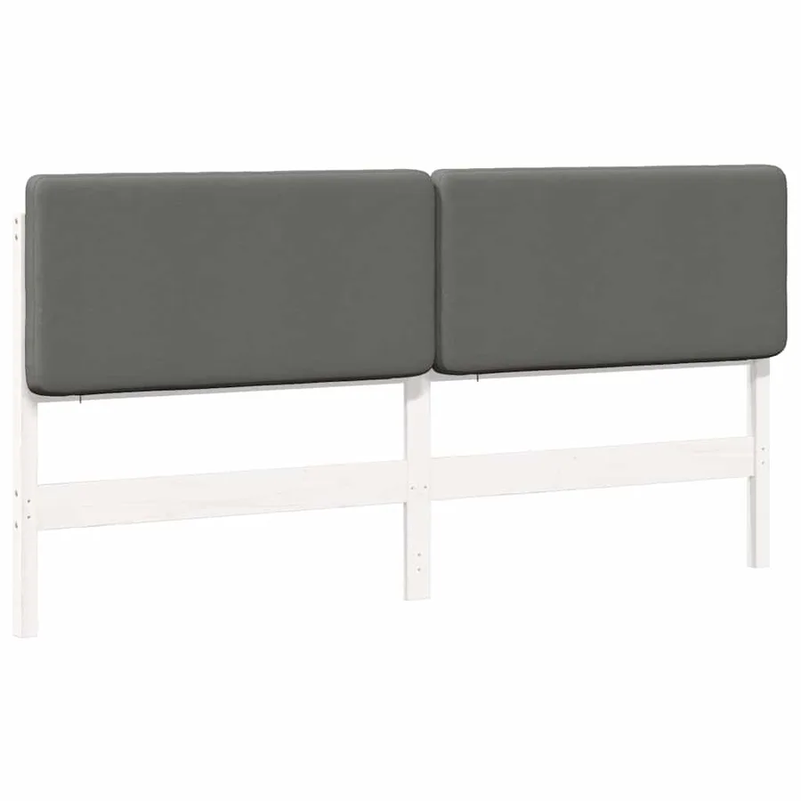 Tête de lit capitonnée Blanc et gris clair 200 cm Pin massif - 2