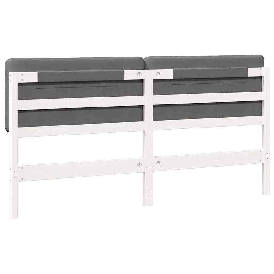 Tête de lit capitonnée Blanc et gris clair 200 cm Pin massif - 6
