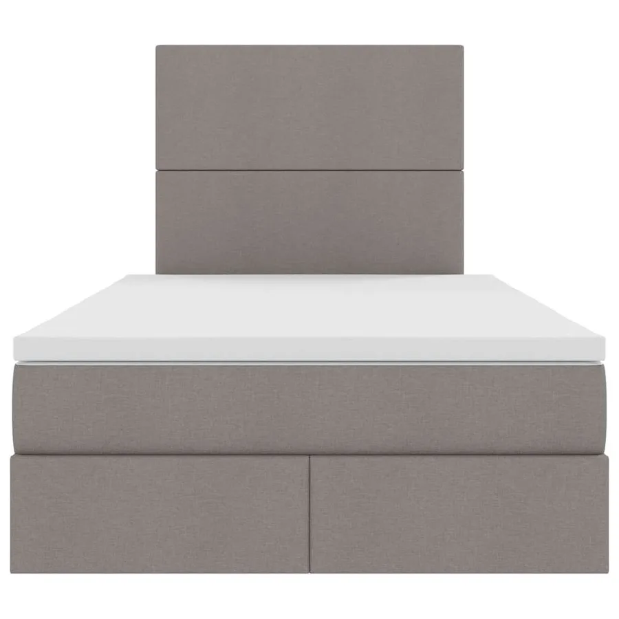 Lit avec rangement et matelas Taupe 120 x 200 cm tissu - 7