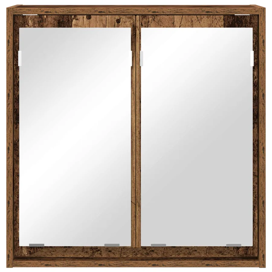 Armoire Miroir de Salle de Bain Bois Ancien 60 x 20 x 60 cm - 6