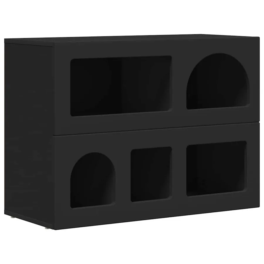 Buffet ELST Noir 80,5 x 35 x 59 cm Bois d'ingénierie - 2