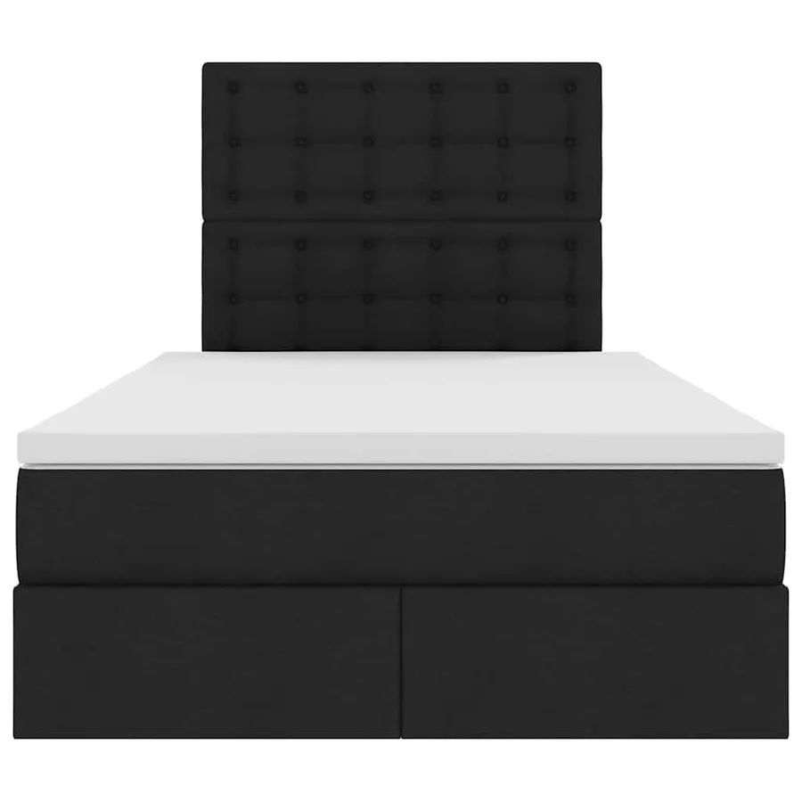 Lit avec rangement et matelas Noir 120 x 190 cm tissu - 7