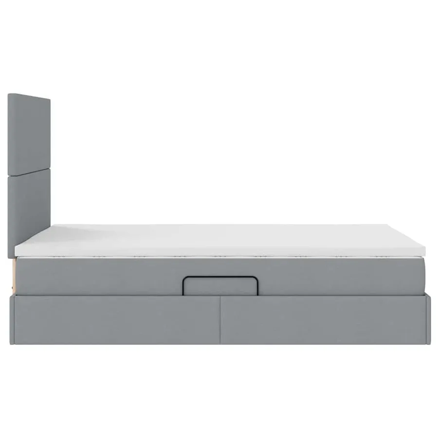 Lit de rangement LED avec matelas Gris clair 120 x 200 cm Tissu - 11