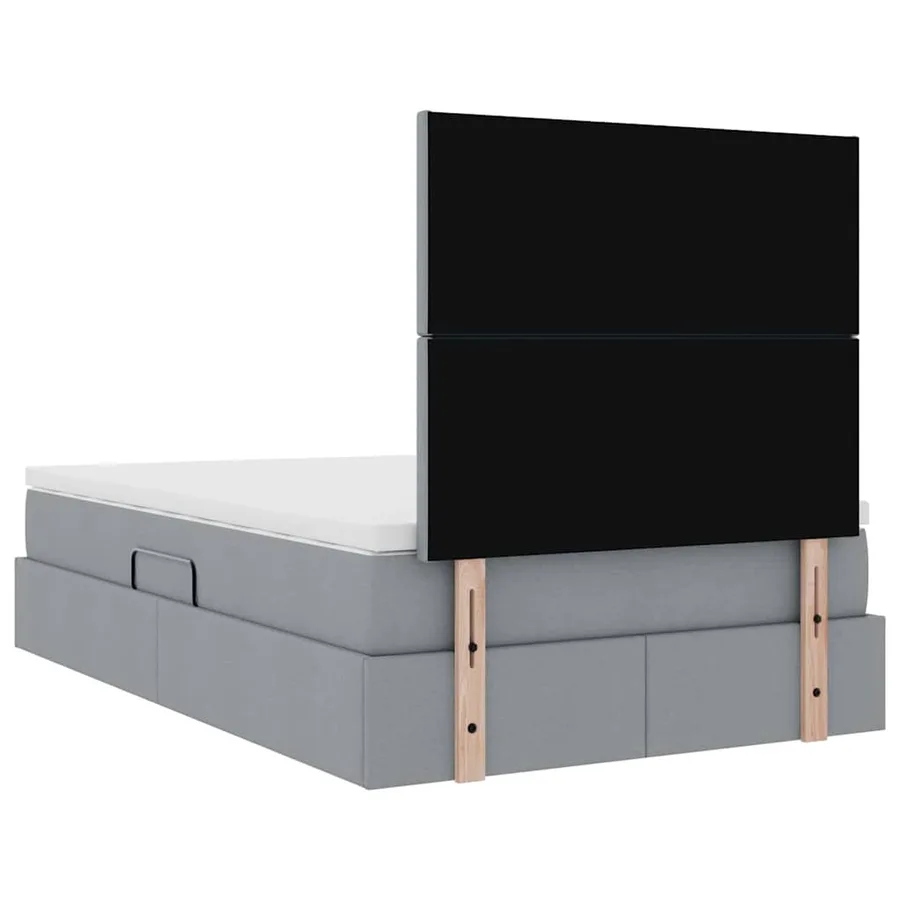 Lit de rangement LED avec matelas Gris clair 120 x 200 cm Tissu - 12