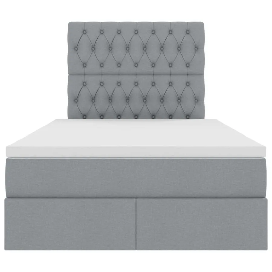 Lit avec rangement et matelas Gris clair 120 x 200 cm tissu - 7