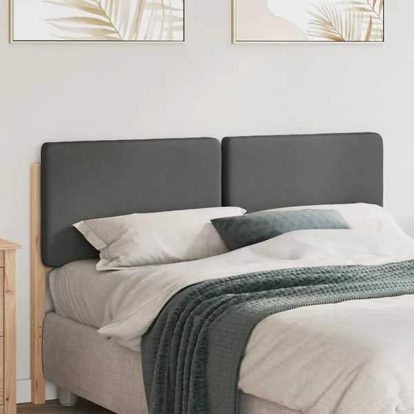 Tête de lit capitonnée Marron et gris clair 135 cm Pin massif