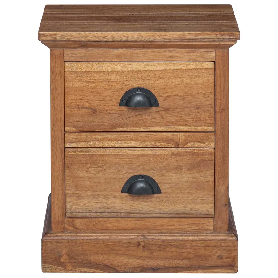 Table de chevet Naturel 40 x 30 x 50 cm Bois de teck massif - 6