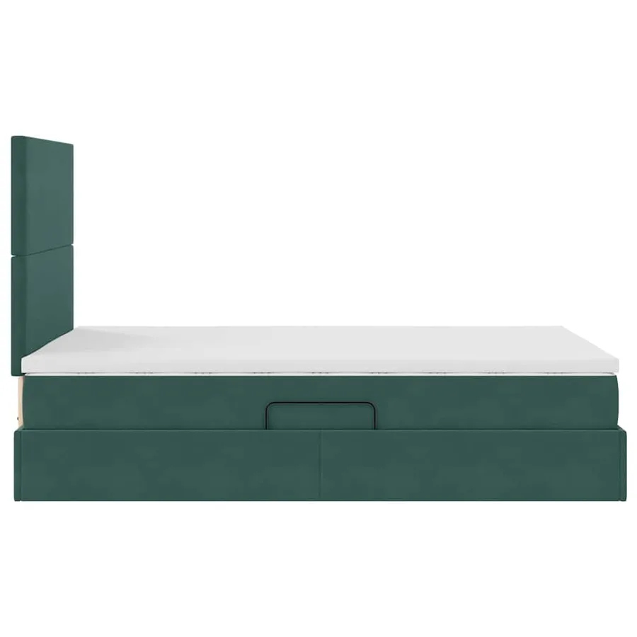 Lit de rangement LED avec matelas Vert foncé 120 x 200 cm - 11