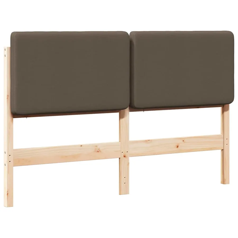 Tête de lit capitonnée Marron et Taupe 140 cm Pin massif - 2