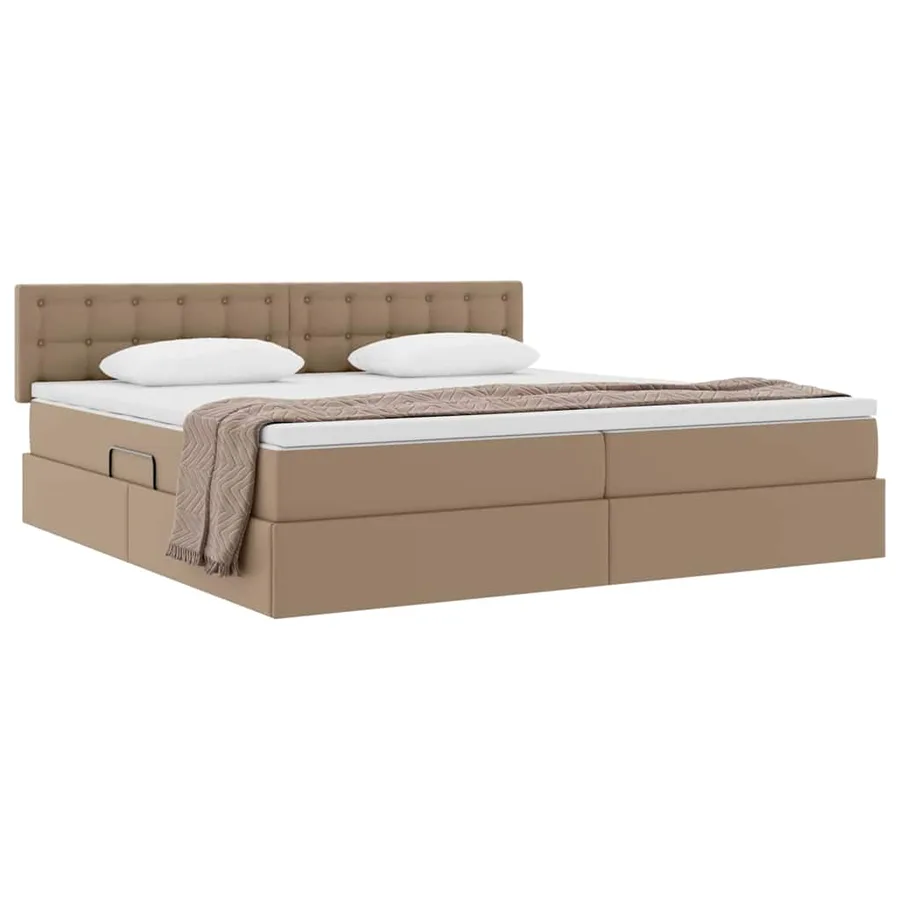 Lit avec rangement et matelas Cappuccino 200 x 200 cm - 3