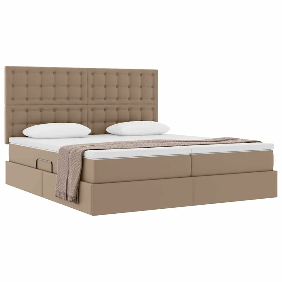 Lit avec rangement et matelas Cappuccino 200 x 200 cm - 3
