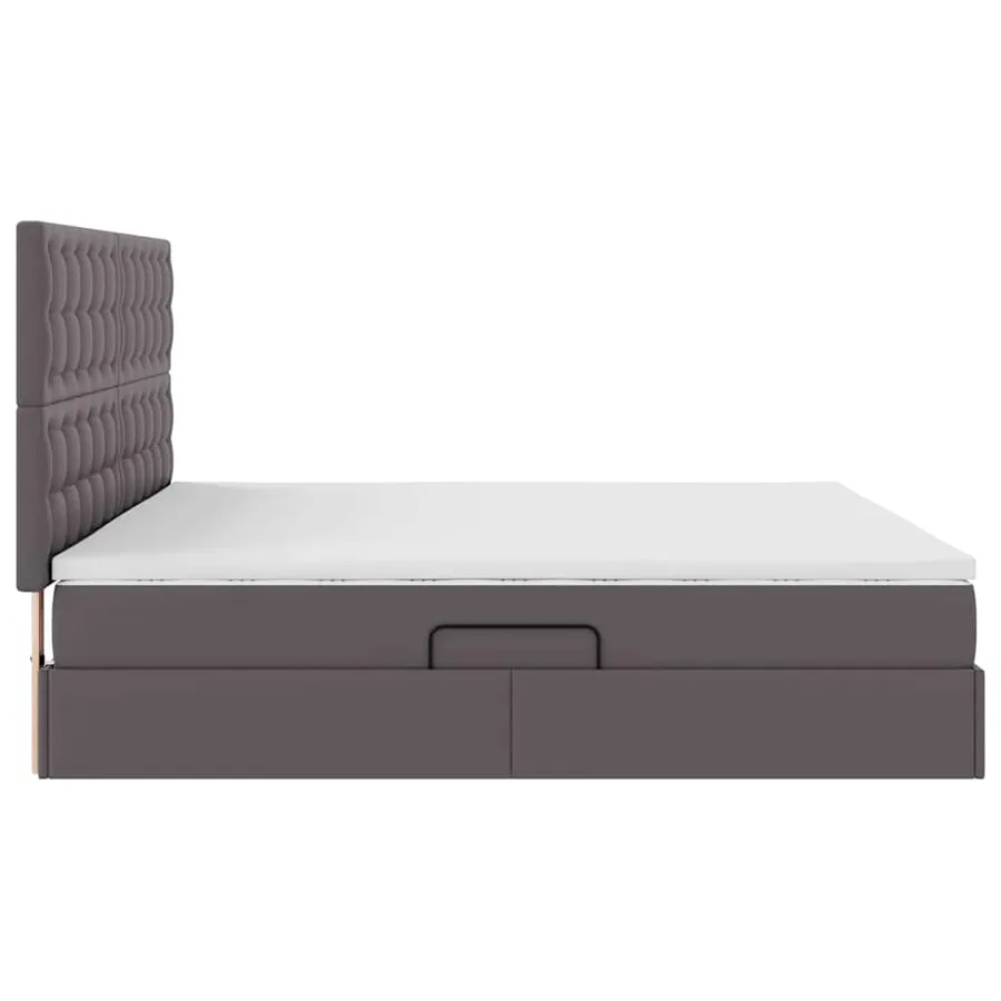 Lit de Rangement Gris 200 x 200 cm Cuir synthétique - 10