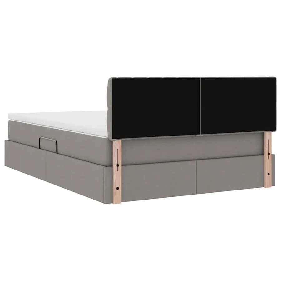 Lit de rangement LED avec matelas Taupe 140 x 190 cm Tissu - 12