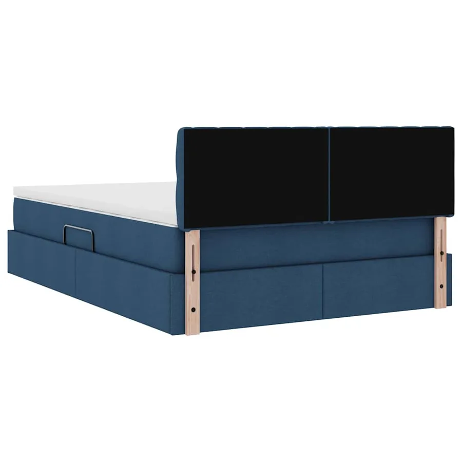 Lit avec rangement et matelas avec matelas Bleu 140 x 190 cm - 11