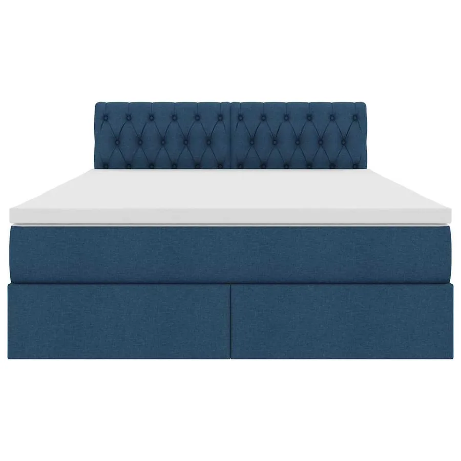 Lit avec rangement et matelas avec matelas Bleu 140 x 190 cm - 7