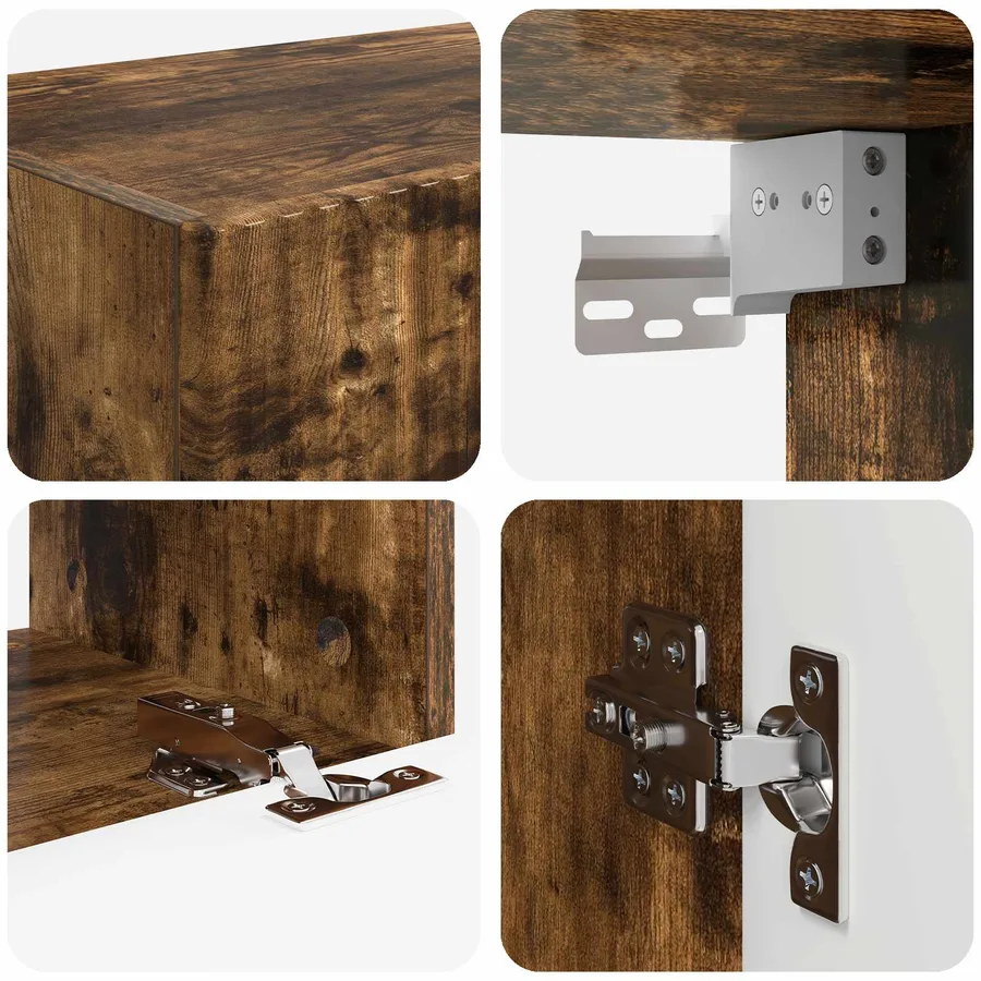 Ensemble de meuble TV mural 4 pcs Chêne fumé Bois d'ingénierie - 10