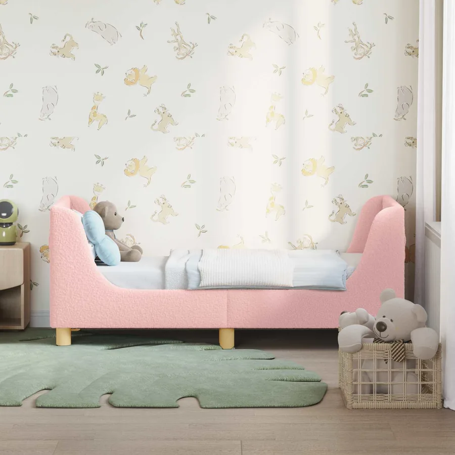Cadre de lit pour tout-petit avec tête de lit Rose 70 x 140 cm