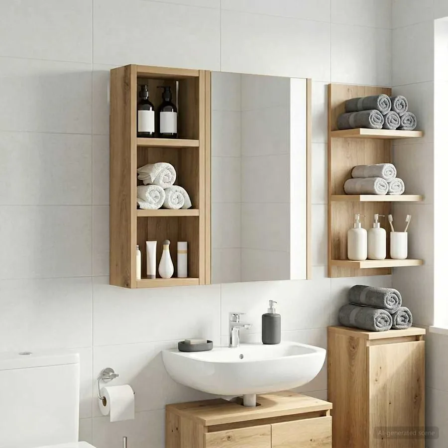 Armoire murale de salle de bain Chêne artisan 20 x 10 x 50 cm