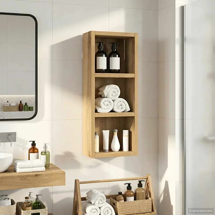 Armoire murale de salle de bain Chêne artisan 20 x 10 x 50 cm - 5