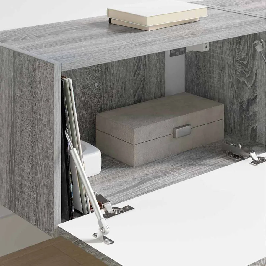 Meuble TV mural 2 pcs Gris Sonoma 60 x 31 x 29,5 cm - 4