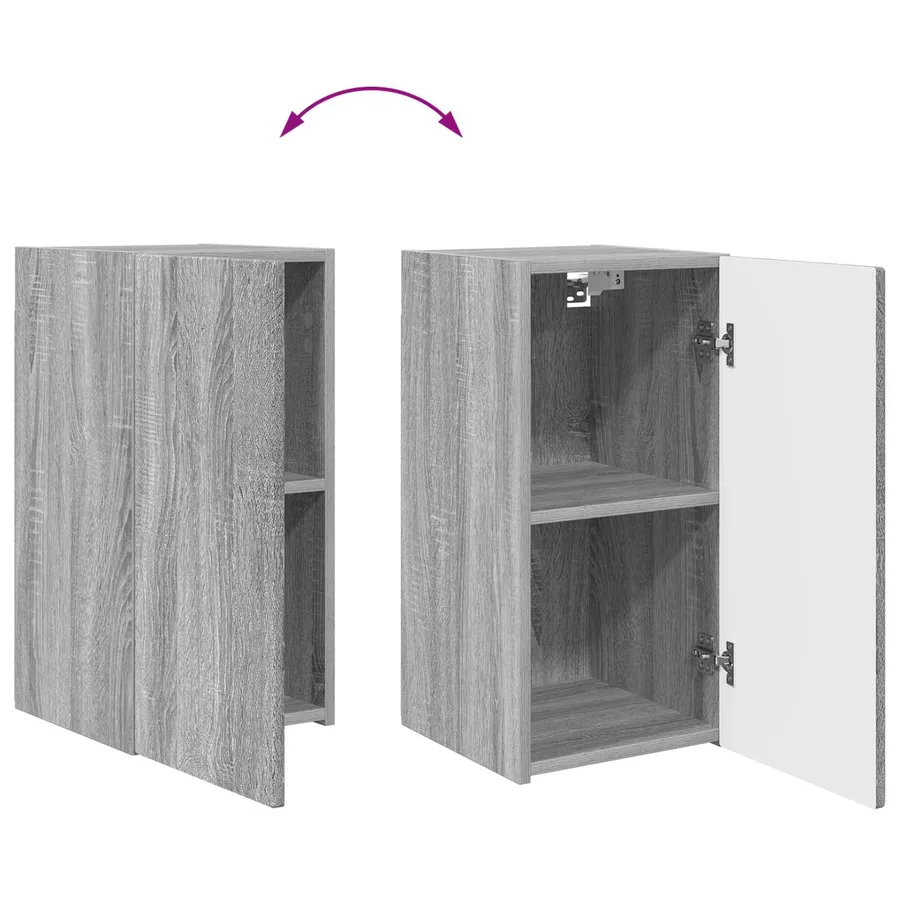 Ensemble meuble TV 4 pcs Gris Sonoma Bois d'ingénierie - 11