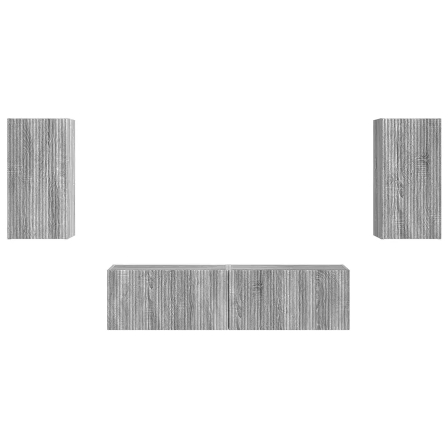 Ensemble meuble TV 4 pcs Gris Sonoma Bois d'ingénierie - 7