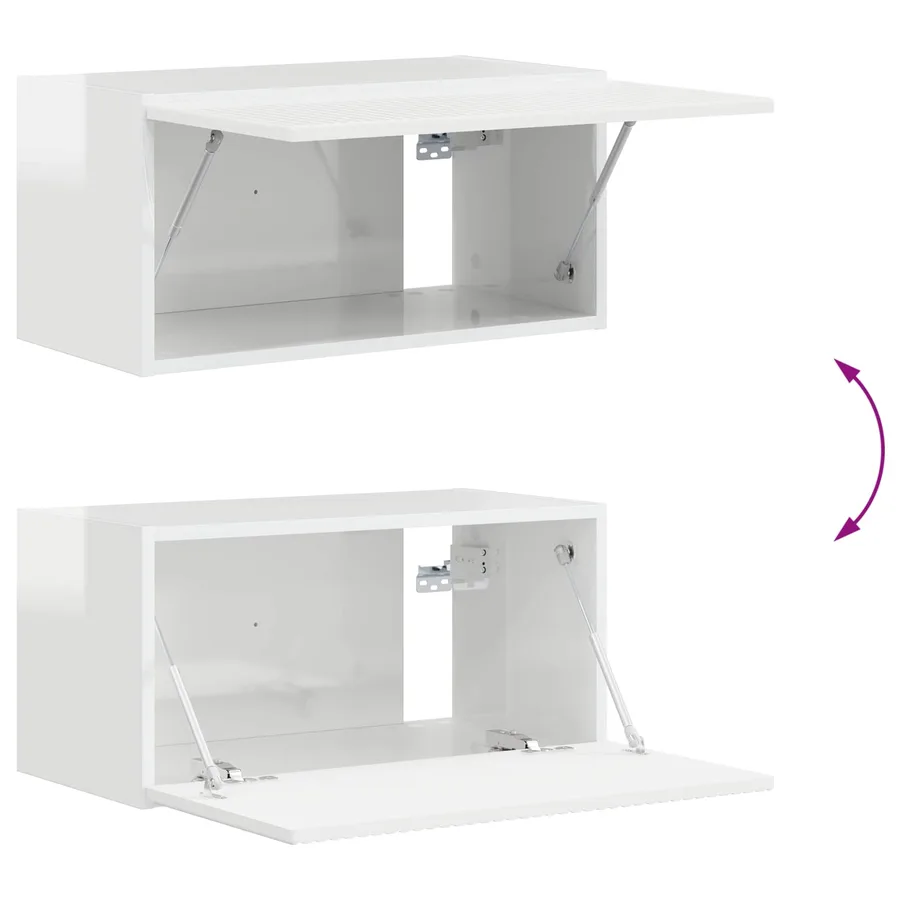 Ensemble meuble TV 6 pcs Blanc brillant Bois d'ingénierie - 10