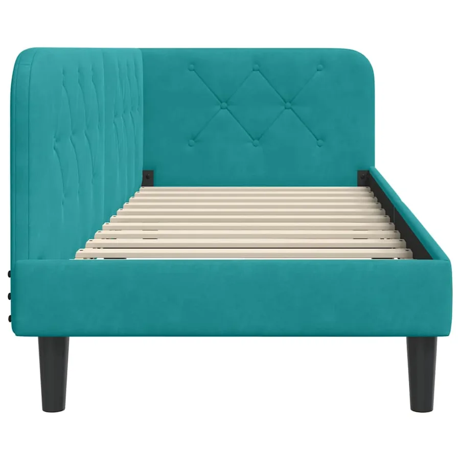 Cadre de lit d'angle Turquoise 80 x 200 cm Velours - 6