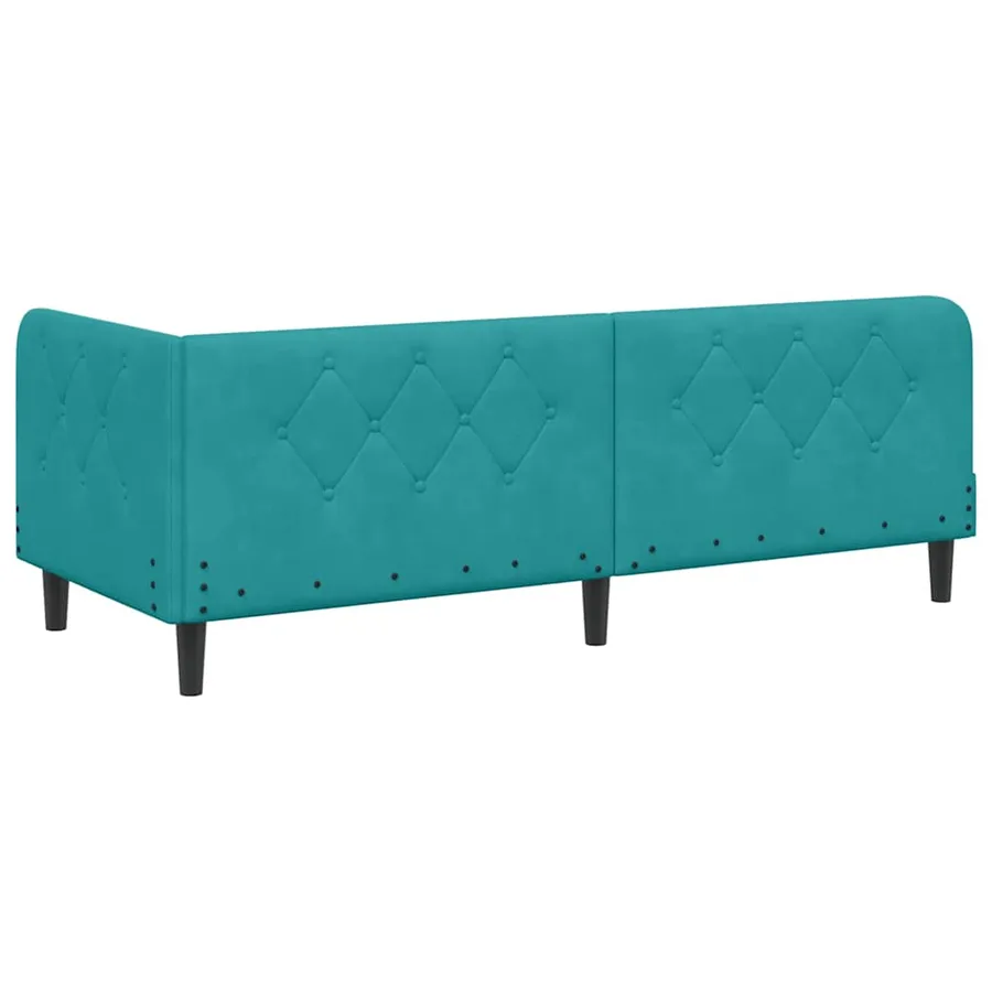 Cadre de lit d'angle Turquoise 80 x 200 cm Velours - 7