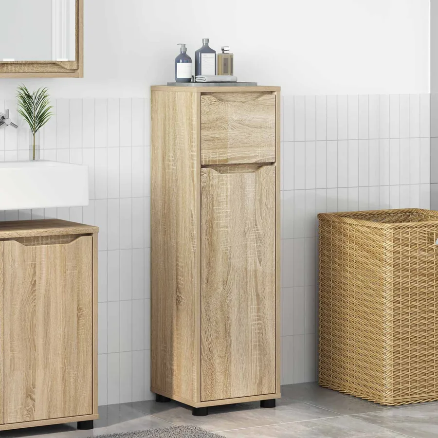 Cabinet de salle de bain Chêne Sonoma 30,5 x 30 x 101 cm