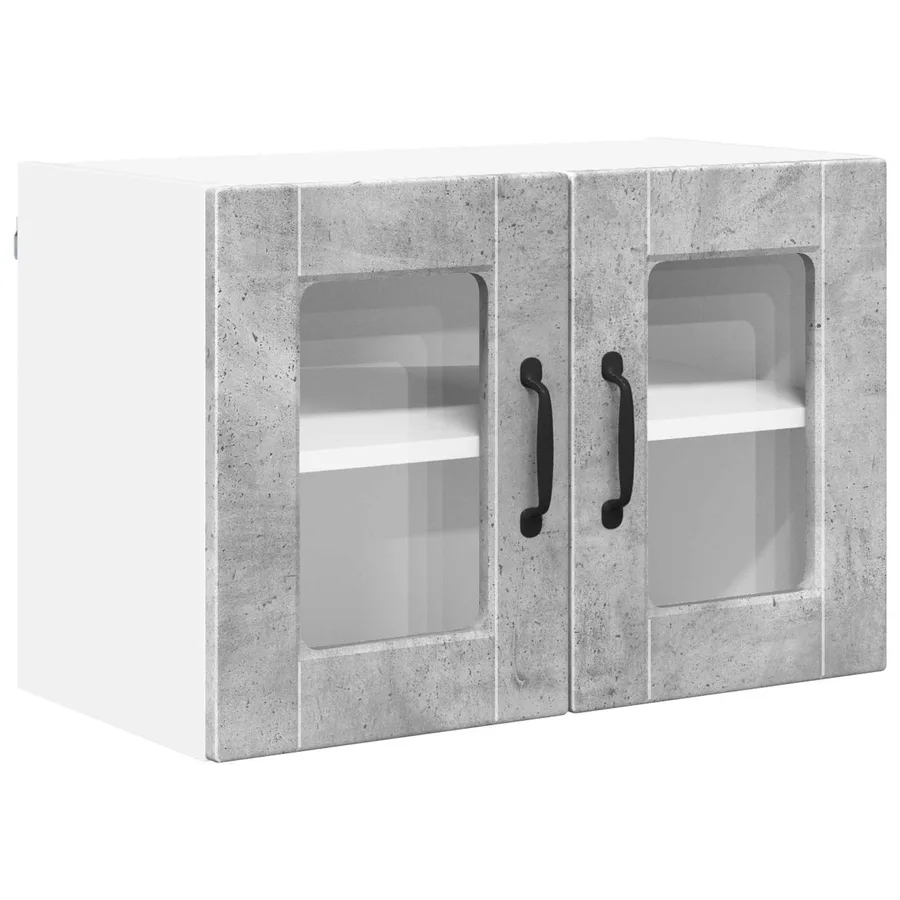 Cabinet en verre mural PORTO 2 pcs Gris béton 60 x 31 x 40 cm - 6