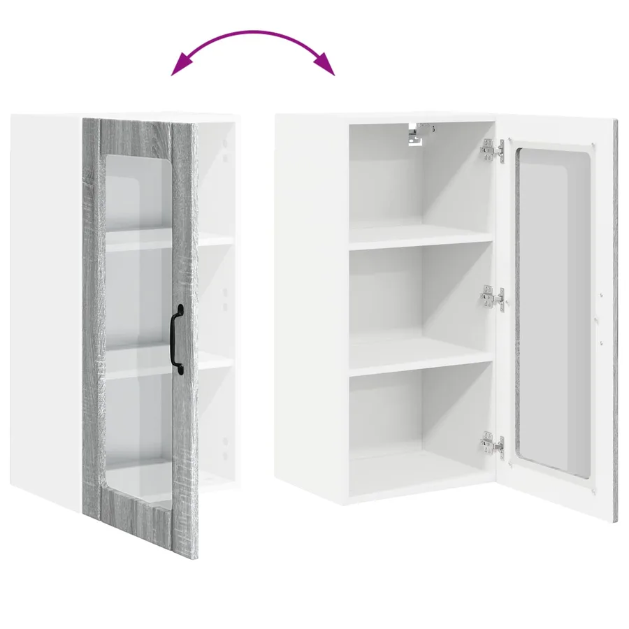 Cabinet en verre mural PORTO 2 pcs Gris Sonoma 40 x 31 x 80 cm - 12