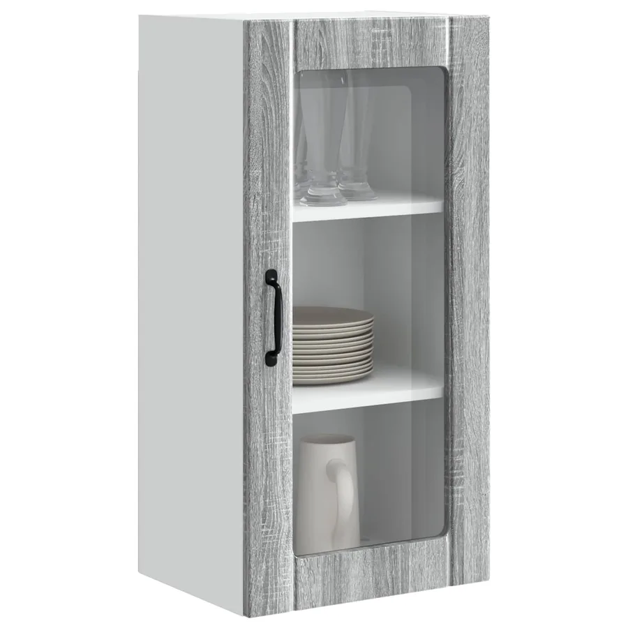 Cabinet en verre mural PORTO 2 pcs Gris Sonoma 40 x 31 x 80 cm - 3