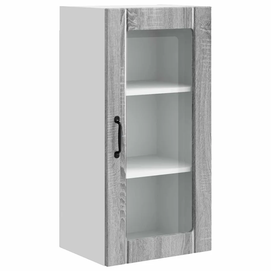 Cabinet en verre mural PORTO 2 pcs Gris Sonoma 40 x 31 x 80 cm - 6