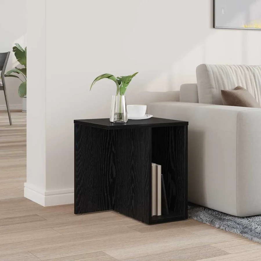 Table d'appoint Chêne noir 37 x 32 x 40 cm Bois d'ingénierie - 4