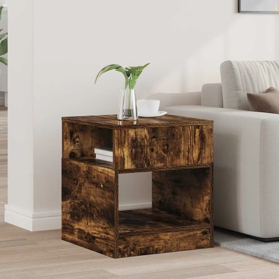 Table d'appoint Chêne fumé 40,5 x 40 x 45 cm Bois d'ingénierie