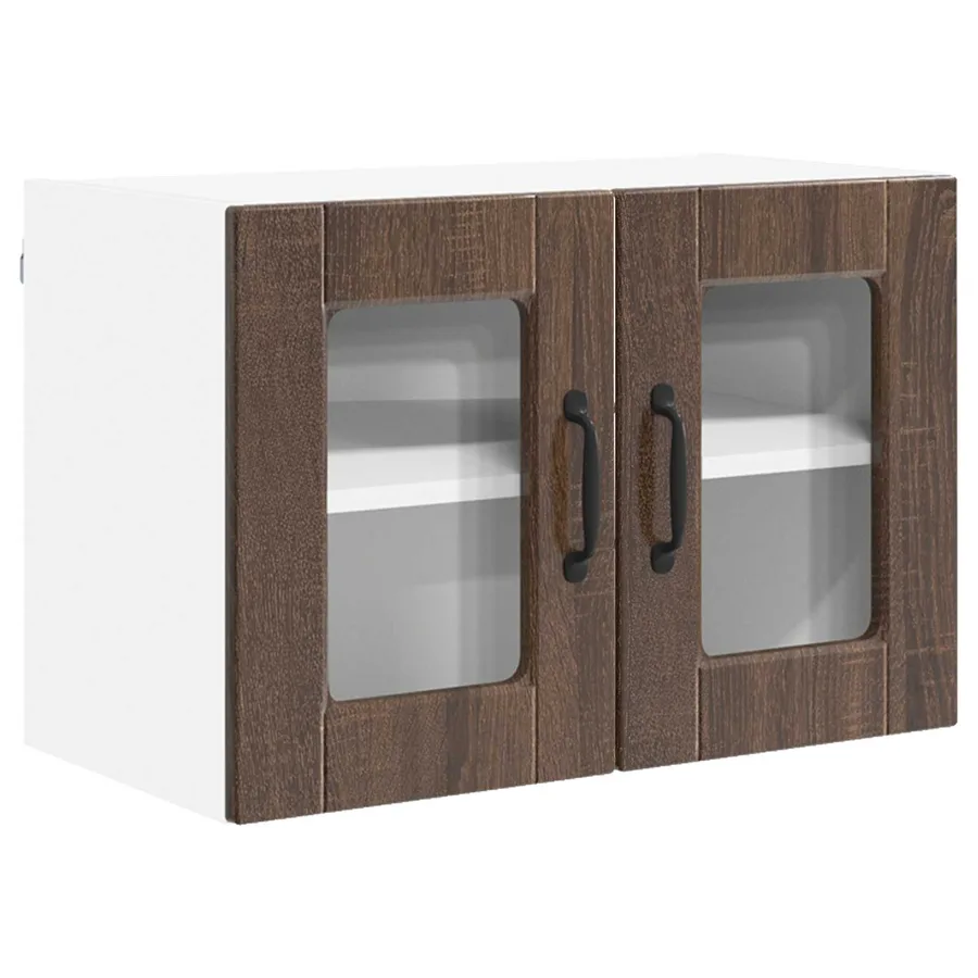 Cabinet en verre mural PORTO Chêne brun 60 x 31 x 40 cm - 2
