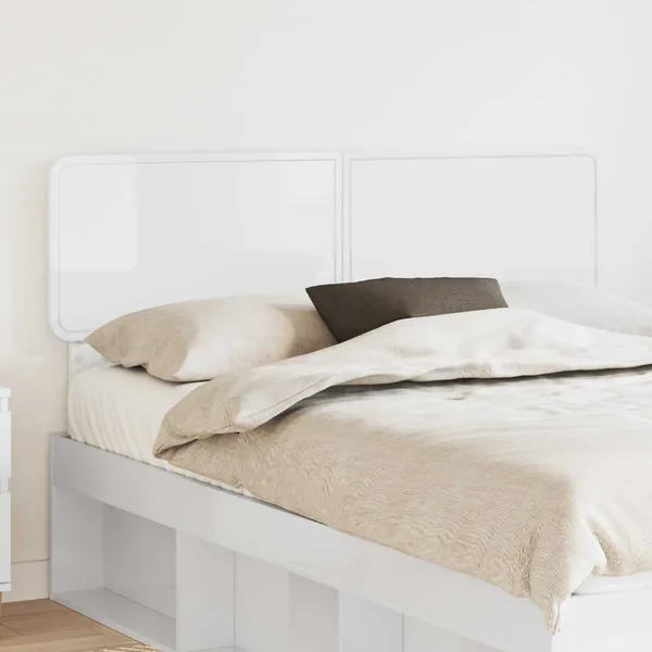 Tête de lit Blanc Brillant Bois d'ingénierie