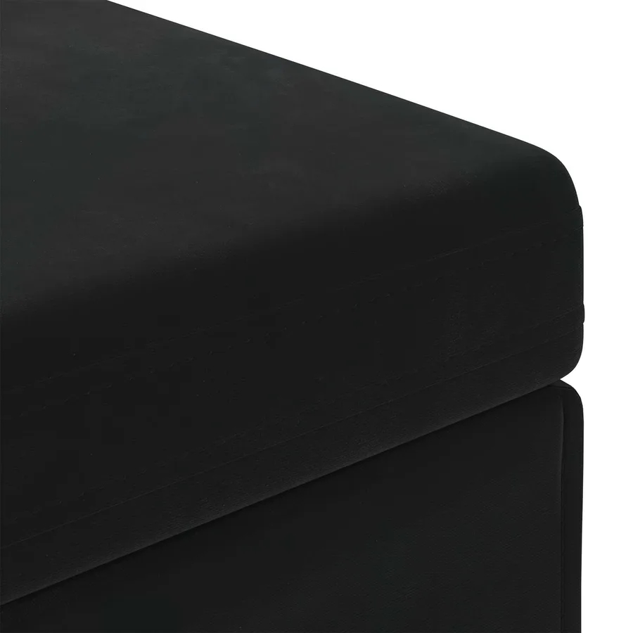 Tabouret Noir 81 x 41 x 40 cm Velours et Bois Composite - 6