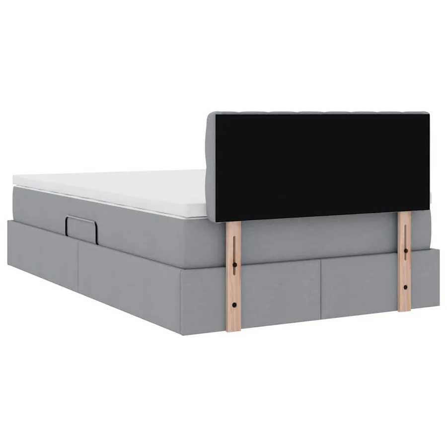 Lit avec rangement et matelas Gris clair 120 x 190 cm - 8