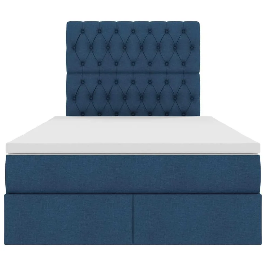 Lit avec rangement et matelas Bleu 120 x 200 cm tissu - 7