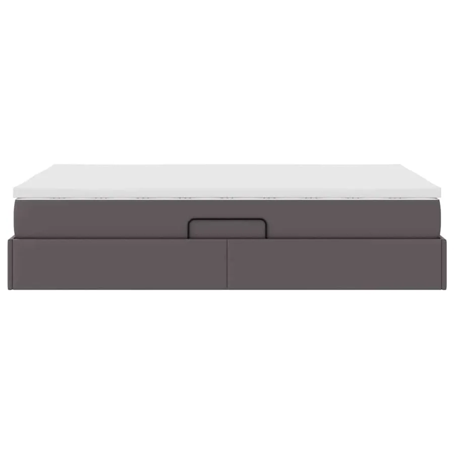Lit avec rangement et matelas Gris 120 x 200 cm Simili cuir - 9