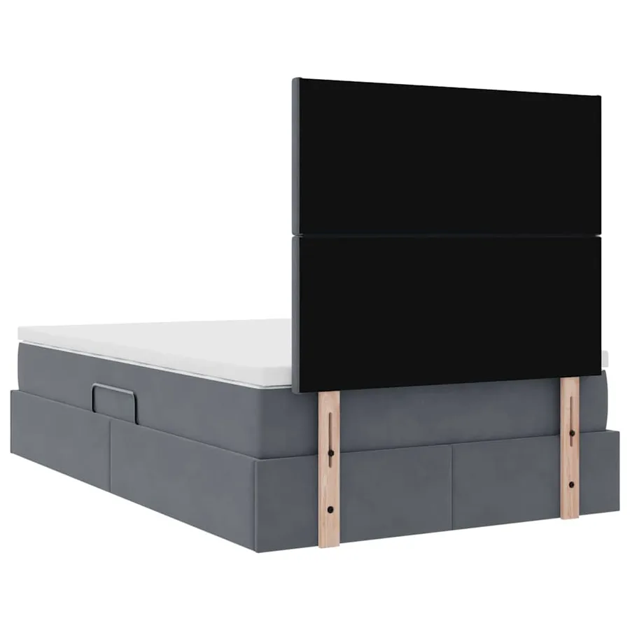 Lit de rangement LED avec matelas Gris foncé 120 x 190 cm - 12