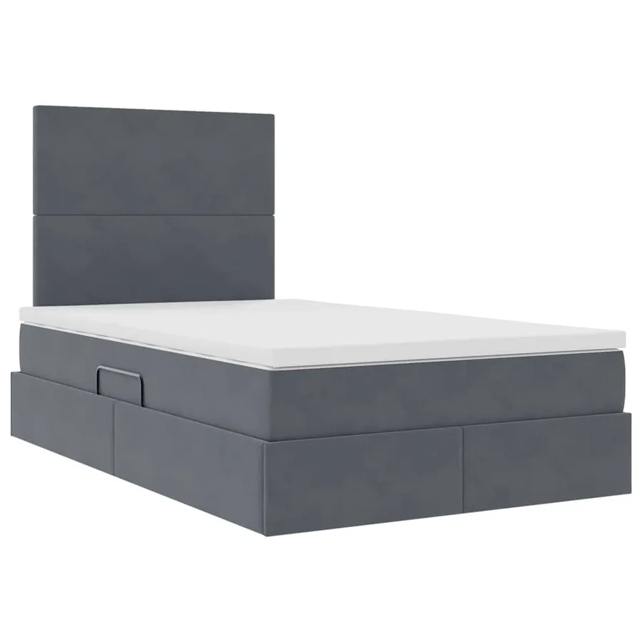 Lit de rangement LED avec matelas Gris foncé 120 x 190 cm - 6