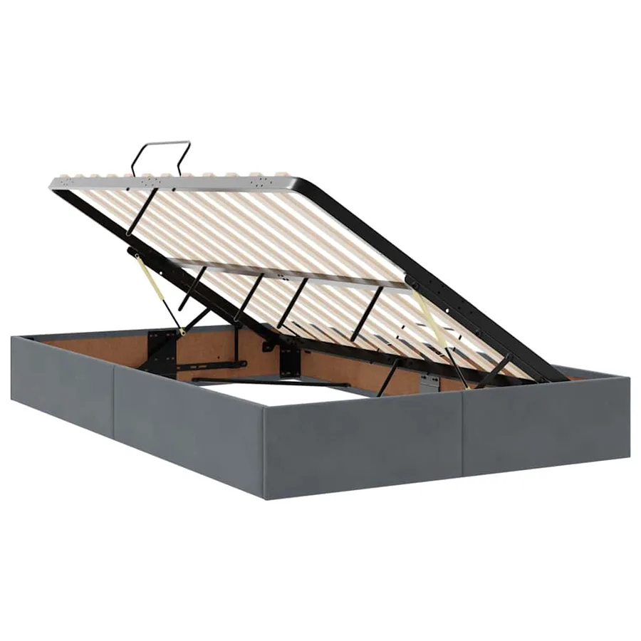 Lit de rangement LED avec matelas Gris foncé 120 x 190 cm - 7