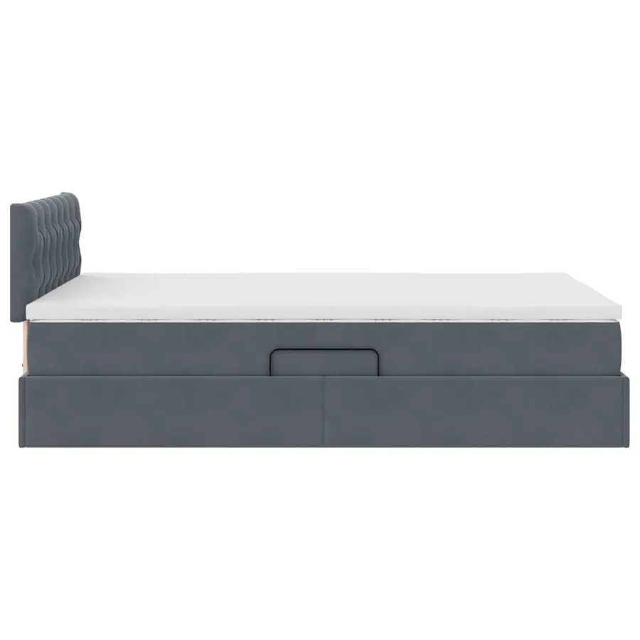 Lit de rangement LED avec matelas Gris foncé 120 x 190 cm - 11