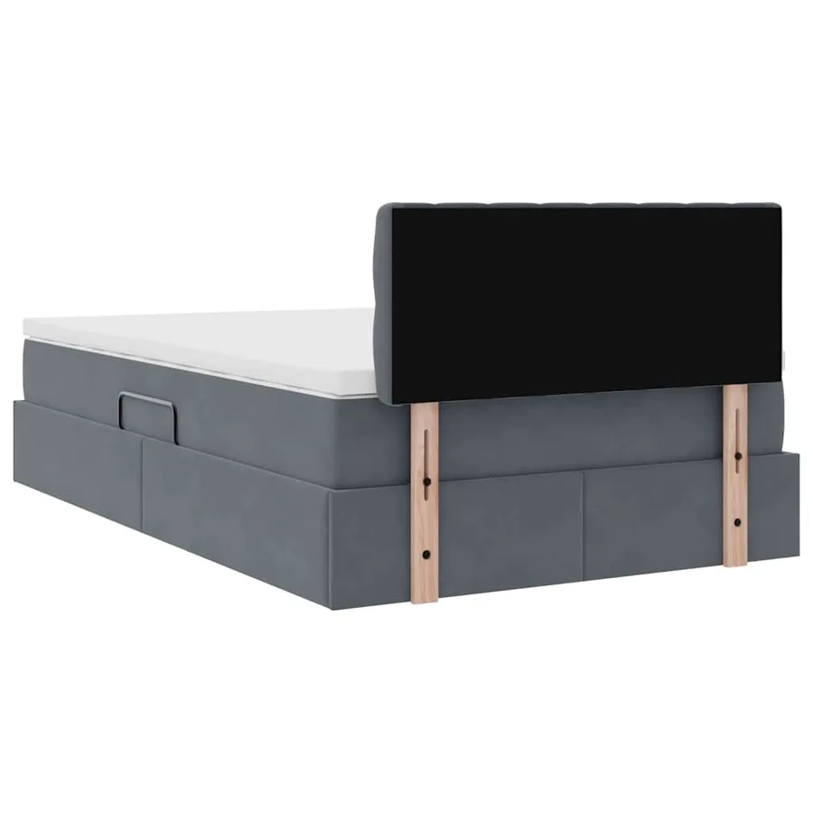 Lit de rangement LED avec matelas Gris foncé 120 x 190 cm - 12