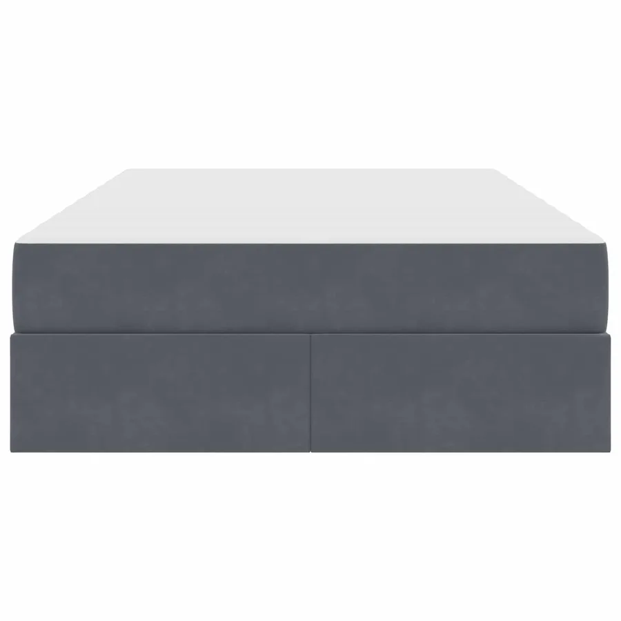 Lit avec rangement et matelas Gris foncé 120 x 190 cm Velours - 7