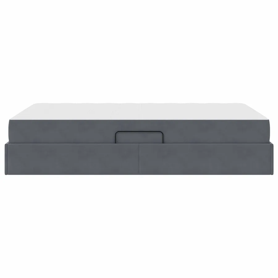 Lit avec rangement et matelas Gris foncé 120 x 190 cm Velours - 9